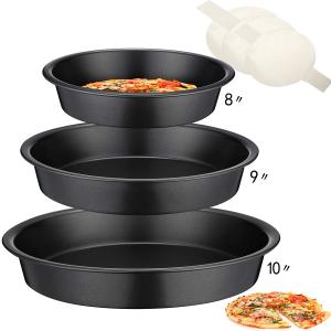 3 Pieces Cake Pan Set Pizza Pan 8/9/10 inch Non-Stick Round Cake Pan Cake Bakeware with 60 Counts 7/8/9 inch Baking Paper