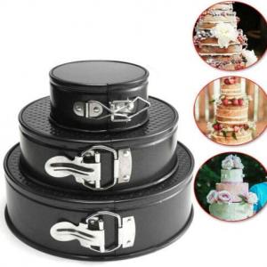 set of 3pcs Non Stick Baking Dishes Pans Round Cake Baking Bakeware Bake Tin Tray Pan Home Removable Bottom Bakeware