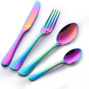 Set for 4 Flatware Set Colorful 304 Stainless Steel Dinner Tableware