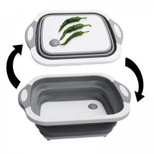 Mutifunctional Plastic foldable washing basin chopping board 