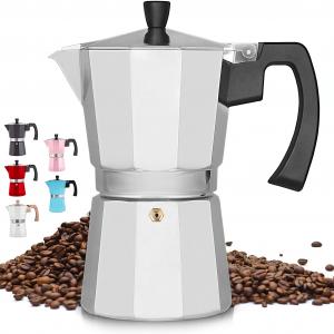 Classic coffee pot Espresso Maker for Great Flavored Strong Espresso, Classic Italian Style 6 Cup Moka Pot 