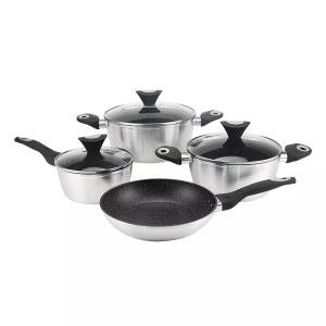 PFOA free aluminum forge cookware with aluminum polish outside 