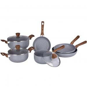 press aluminum non stick cookware set