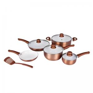 set of 10pcs press aluminum nonstick cookware set