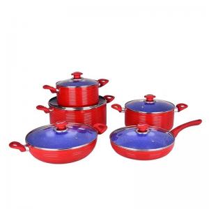 set of 10pcs press non stick cookware ceramic coating